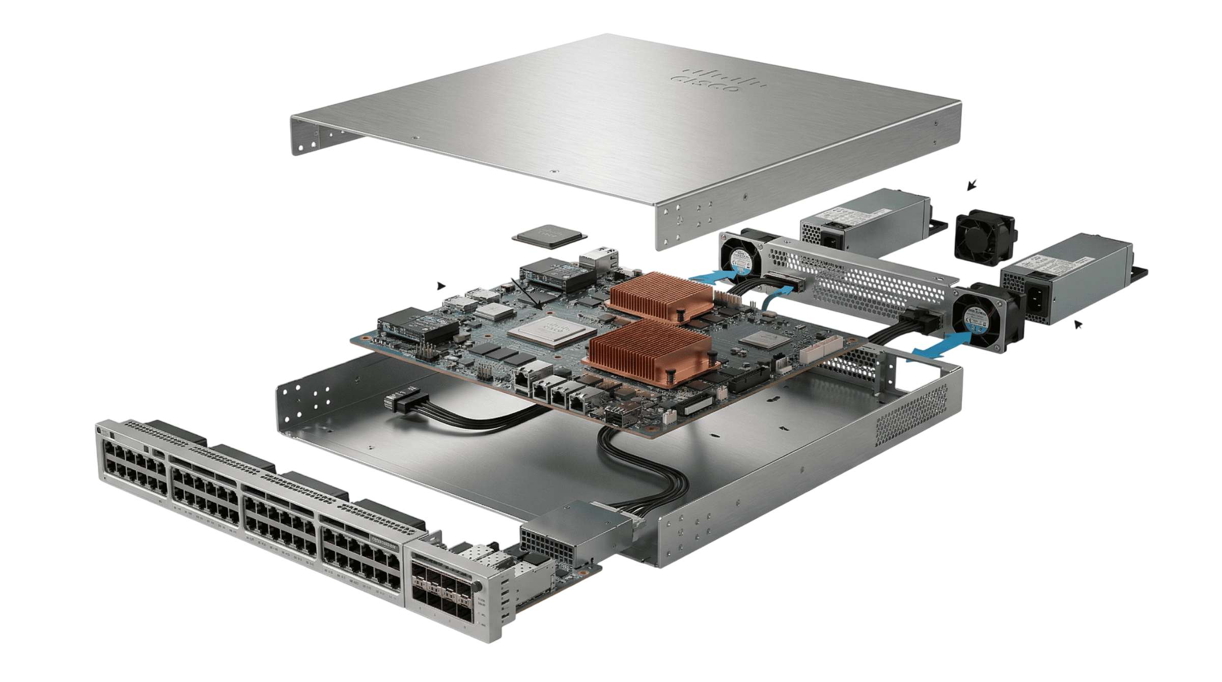 Cisco Catalyst 9300-24T internal view