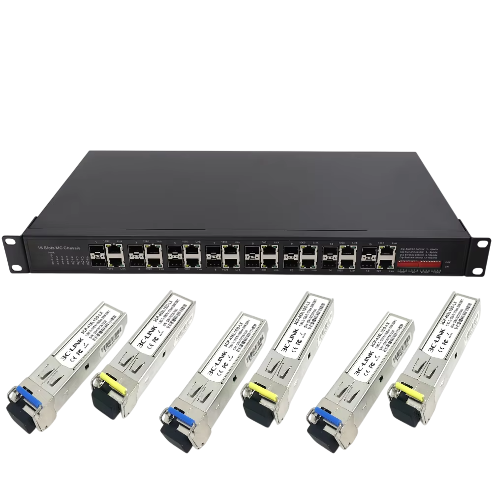 3C-LINK 1U 16 port media converter