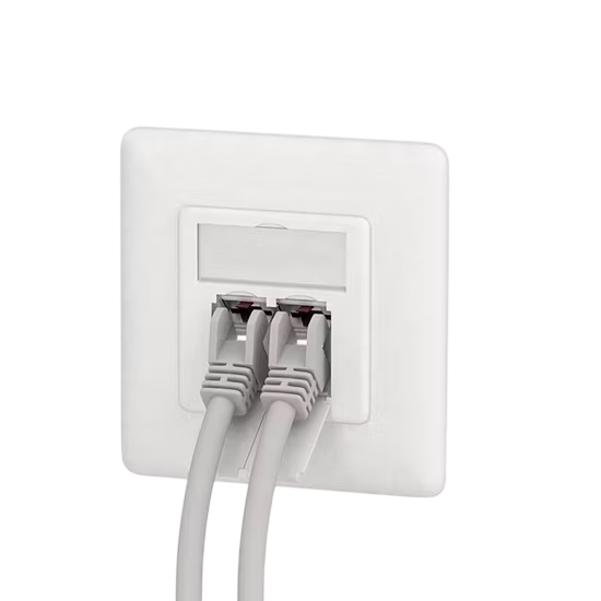 CAT7 Double Port RJ45 Wall Outlet rear view