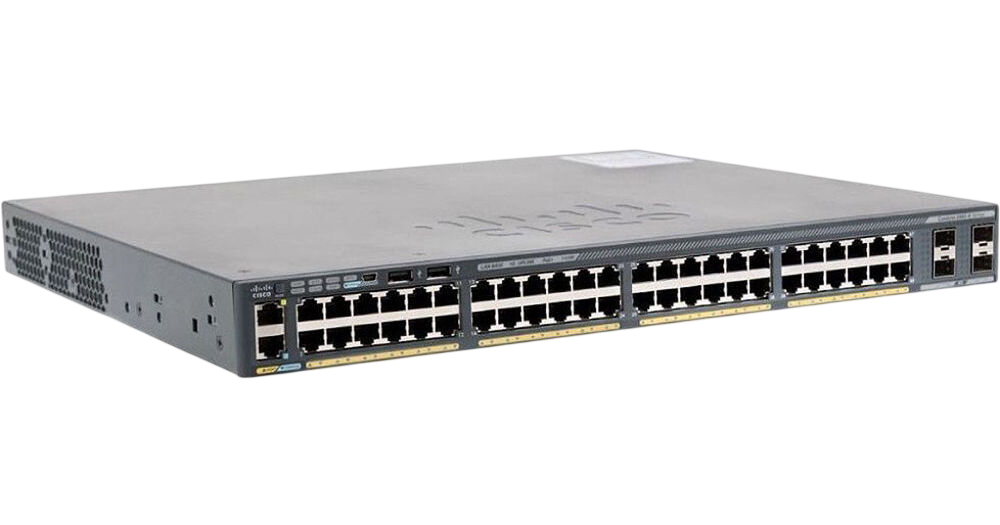 Cisco WS-C2960X-48TS-L 1U rack switch – front view