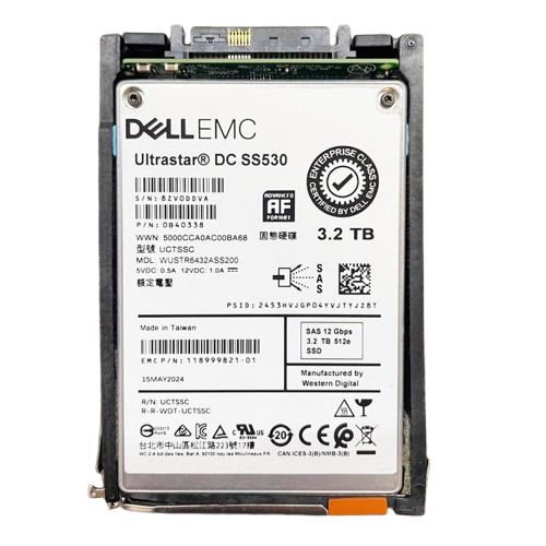 Dell EMC WUSTR6432ASS200 3.2TB SAS SSD rear view