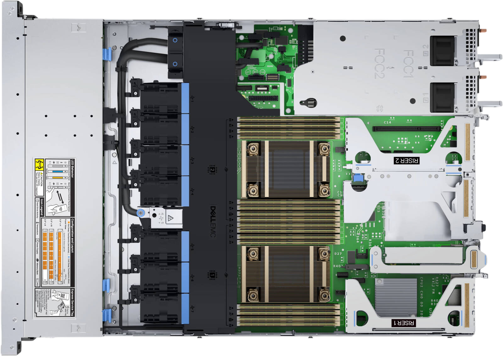 Dell PowerEdge R650xs internal view