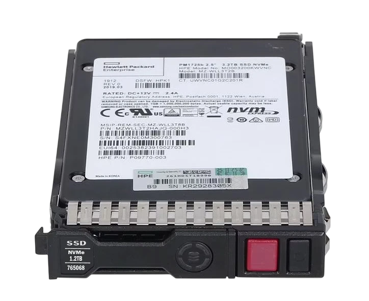 HPE 764906-B21 1.2TB NVMe PCIe 2.5" SFF SCN Read Intensive SSD (Gen9 / Gen10)