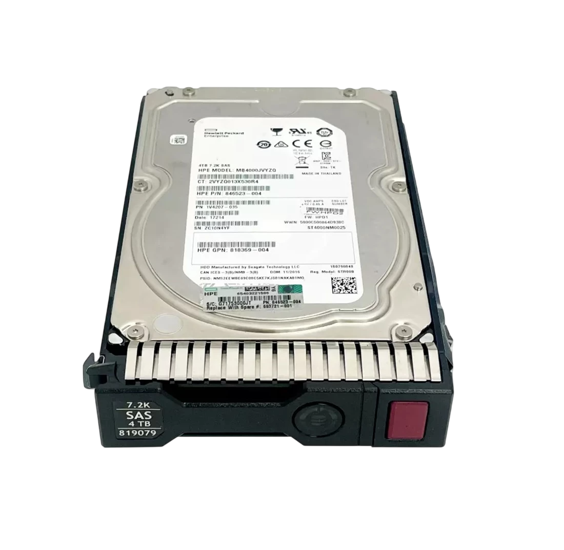 HPE 872487-B21 4TB 7.2K RPM SAS 12Gbps 3.5" LFF SC Midline HDD – front view