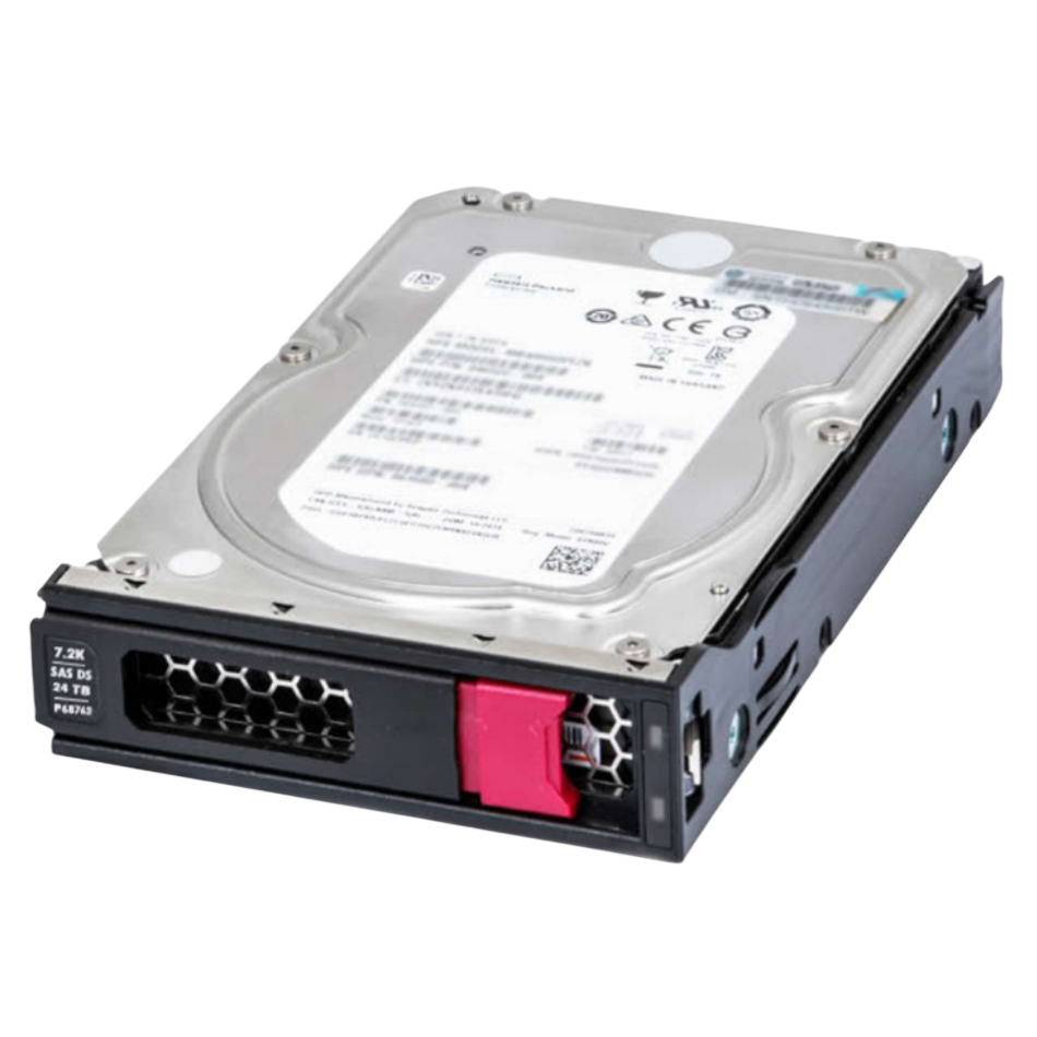 HPE P68583-B21 24TB 7.2K RPM SAS 12Gbps 3.5" LFF Helium 512e ISE HDD – front view