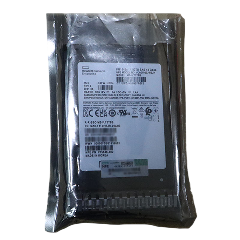 HPE 1.92TB SAS 12Gbps 2.5" SFF SC Read Intensive SSD (Gen10) rear view