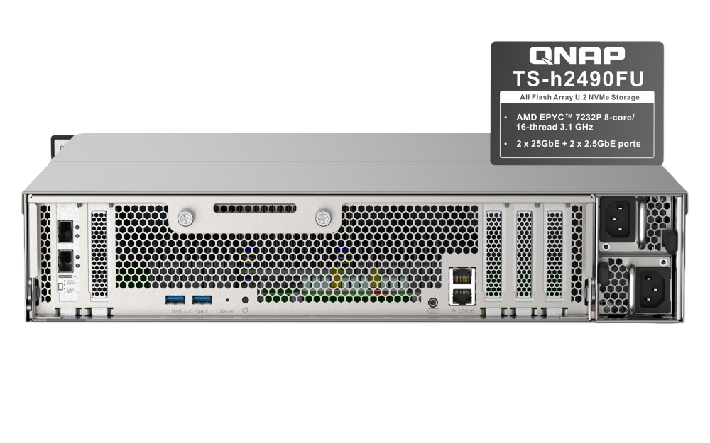QNAP TS-h2490FU 2U rack nas – front view